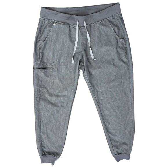 Figs Technical Collection Gray Zamora Jogger Scrub Pants Size L Drawstring Waist - Picture 1 of 11